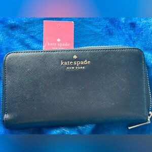 Kate Spade Black Wallet with Gold Accents